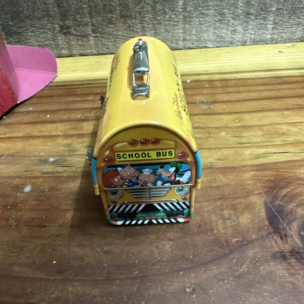 2001 Hallmark Keepsake Ornament Disney Mickey Mouse School Bus Lunch Box Thermos